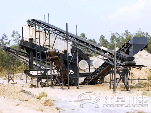 200t/hСтроительная площадка мобильной камнедробилки среднего размера